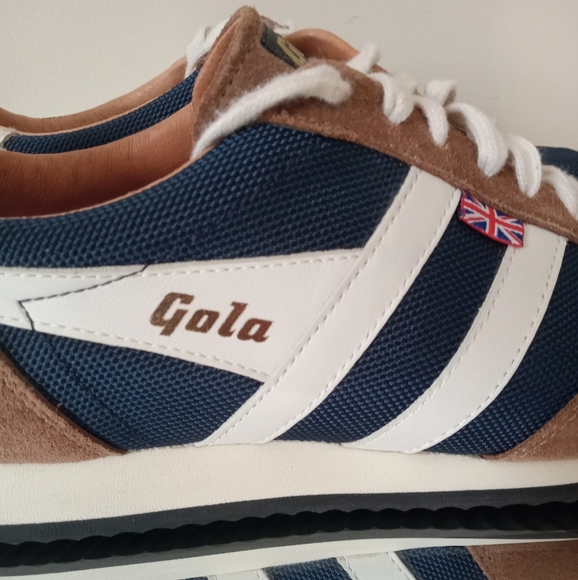 Gola Men's Navy / Brown / Off White Track Mesh 317 Sneakers Size 10 - Picture 5 of 15